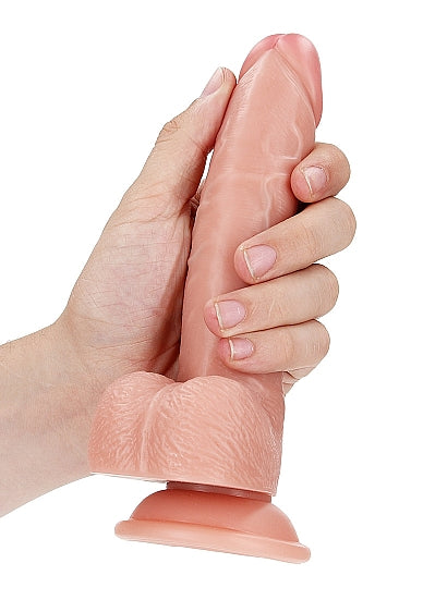 Real Rock - Curved Realistic Dildo & Balls with Suction Cup 7 inches - Skin - Image 4