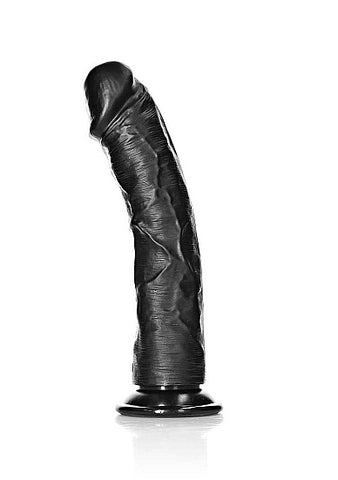 Real Rock - Curved Realistic Dildo with Suction Cup 10 inches - Black