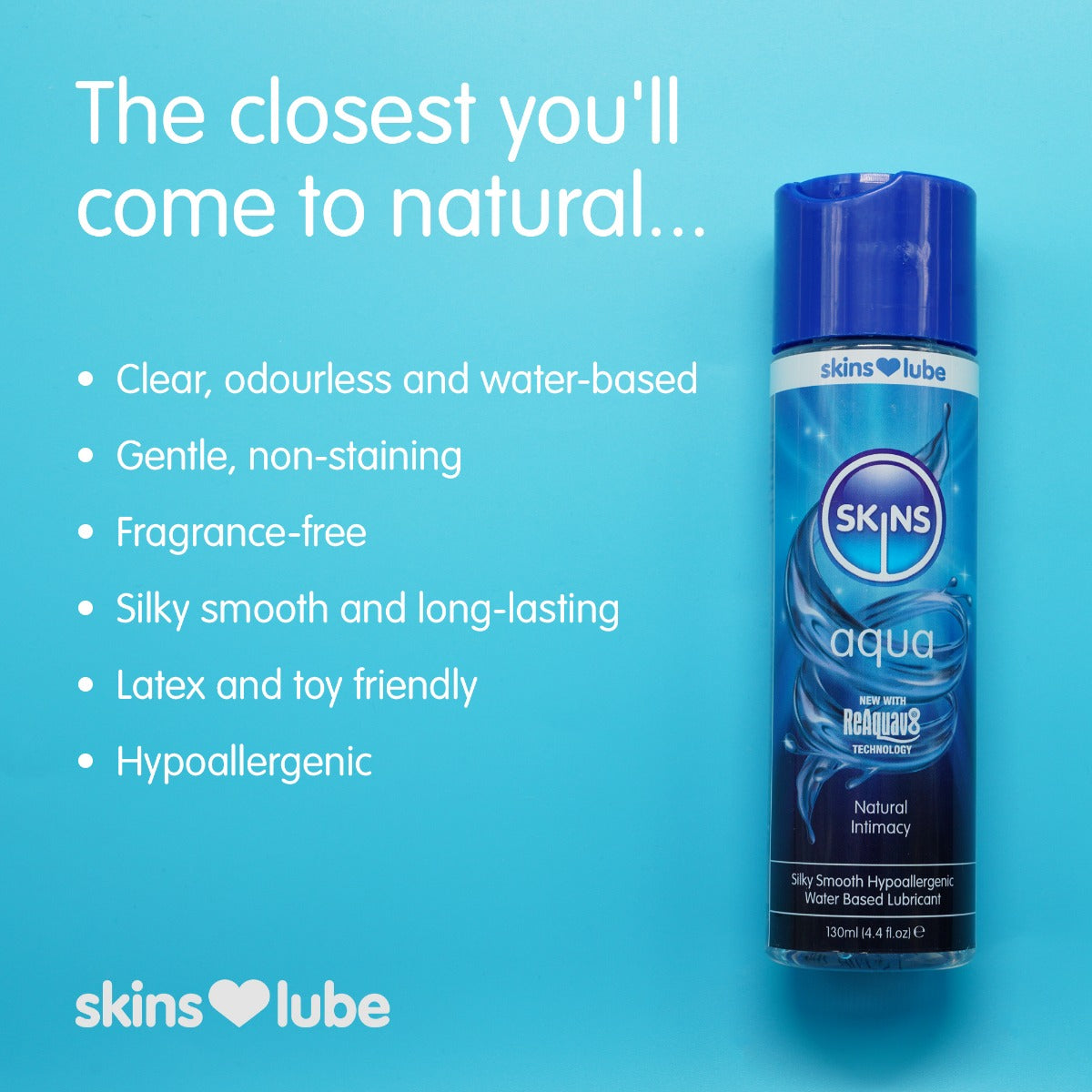 Skins Aqua Water Based Lubricant 4.4 fl oz (130ml) - Image 2
