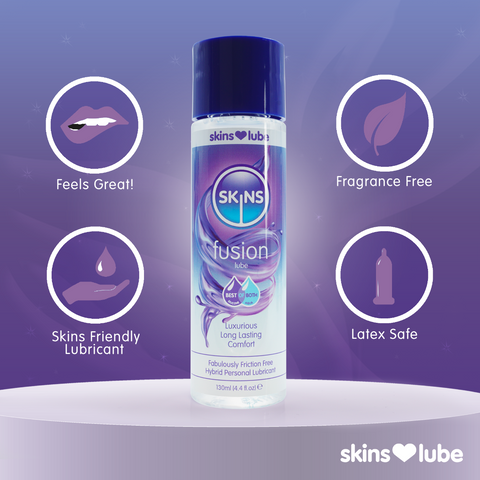 Skins Fusion Hybrid Silicone and Water Based Lubricant 4.4 fl oz (130ml) - Image 3