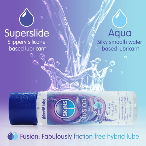 Skins Fusion Hybrid Silicone and Water Based Lubricant 4.4 fl oz (130ml) - Image 2