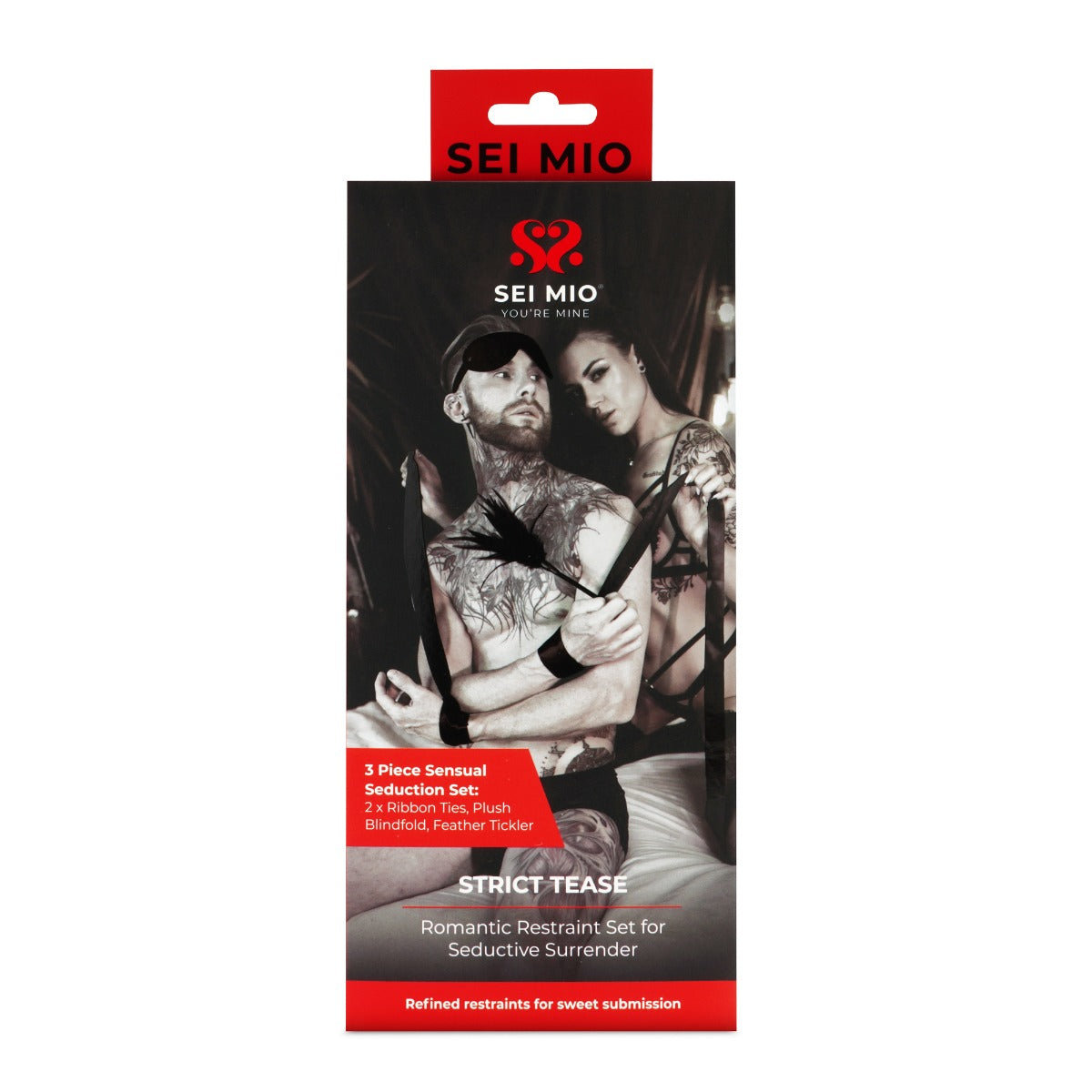 SEI MIO - Strict Tease - Ribbon Ties Blindfold and Tickler Kit - Image 3
