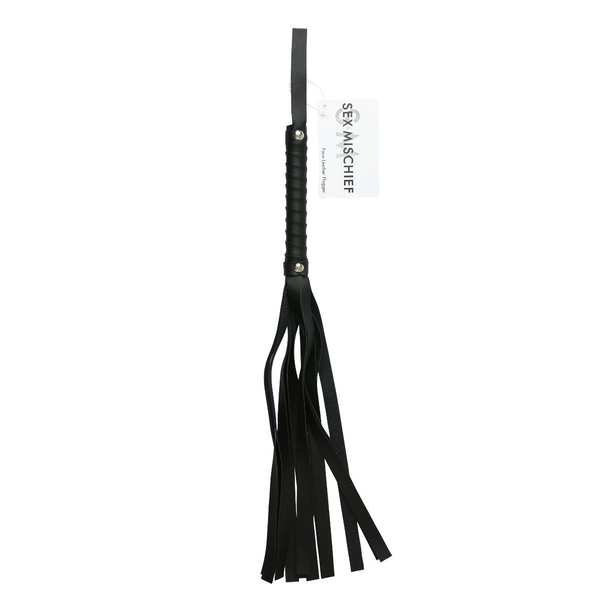S&M Black Faux Leather Flogger by Sex & Mischief - Image 2