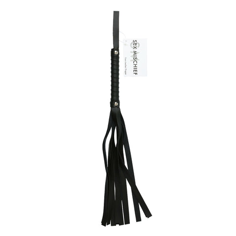 S&M Black Faux Leather Flogger by Sex & Mischief - Image 2