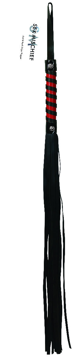 S&M Red & Black Stripe Flogger by Sex & Mischief