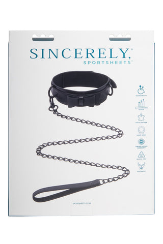Sportsheets Sincerely Bow Tie Faux Leather Collar and Lead - Image 3