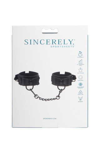 Sportsheets Sincerely Bow Tie Faux Leather Wrist Cuffs - Image 2