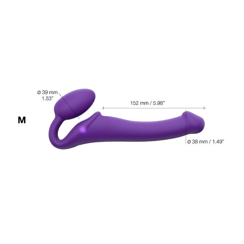 Strap On Me - Vibrating Bendable Strap-On - M - Purple - Image 4