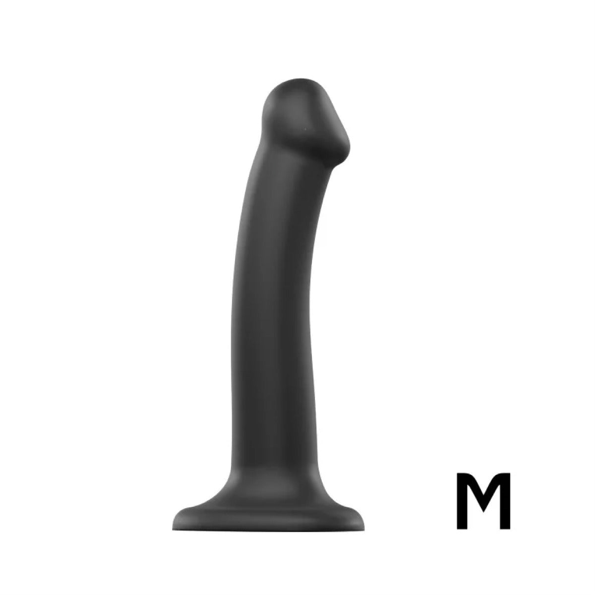 Strap On Me - Semi-Realistic Dual Density Bendable Dildo Black - M - Image 3