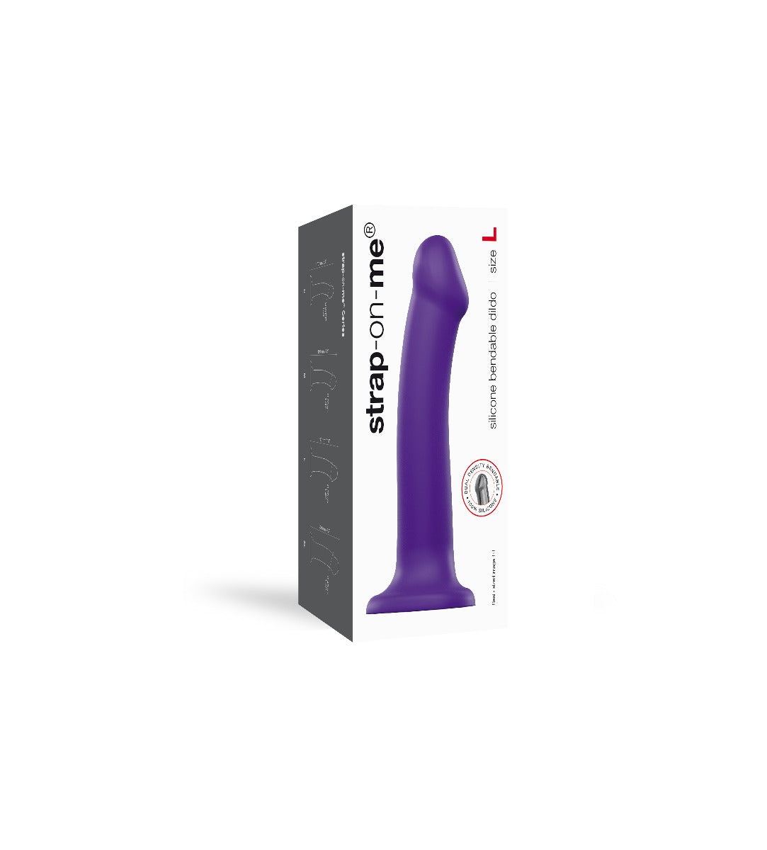 Strap On Me - Semi-Realistic Dual Density Bendable Dildo Purple - M - Image 4