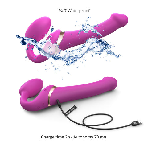 Strap On Me - Multi Orgasm Bendable Strap-On - M - Fuchsia - Image 4