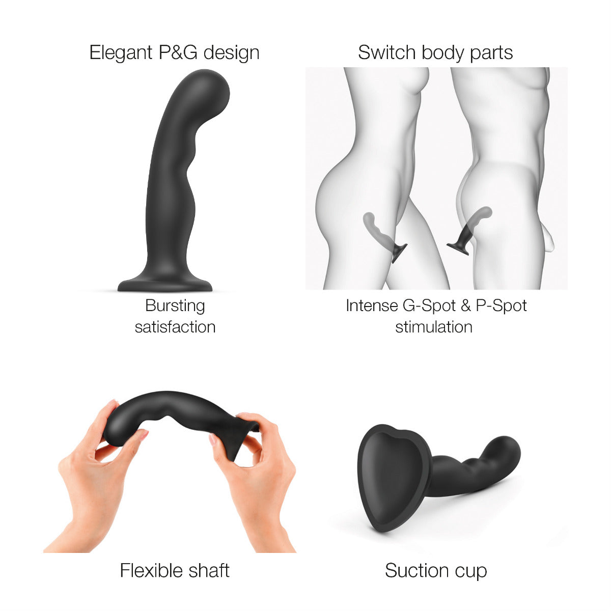 Strap On Me - Dildo Plug P&G Black - M - Image 2