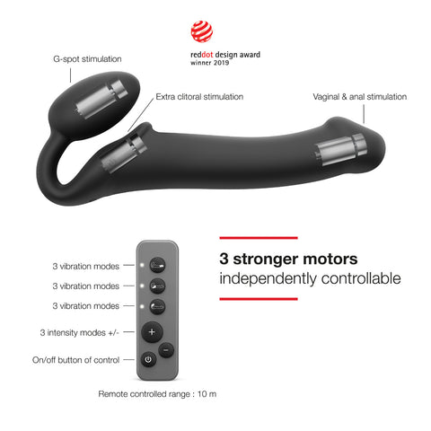 Strap On Me - Vibrating Bendable Strap-On - M - Black - Image 2