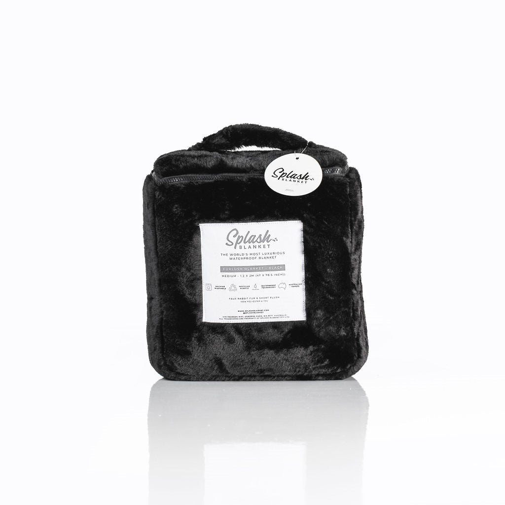 Splash Blanket - Furlush (NON bonded) - Black on Black - Small - Image 3