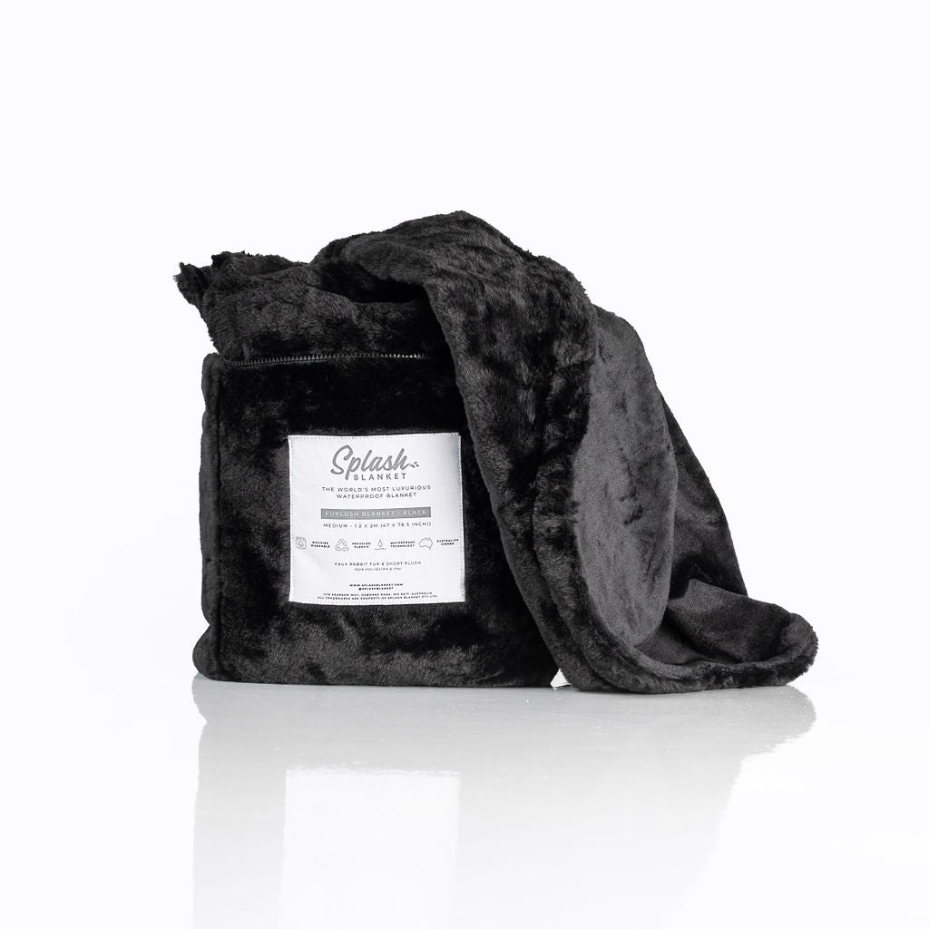 Splash Blanket - Furlush (NON bonded) - Black on Black - Medium