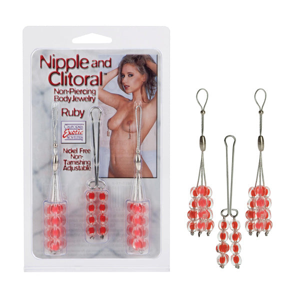 Nipple & Clitoral Non-Piercing Body Jewellery - Ruby