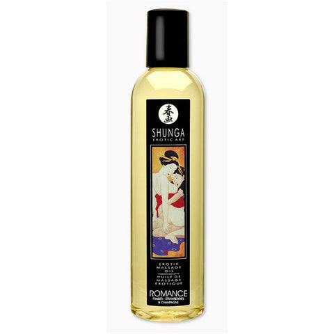 Shunga Massage Oil Romance (Strawberry Wine)