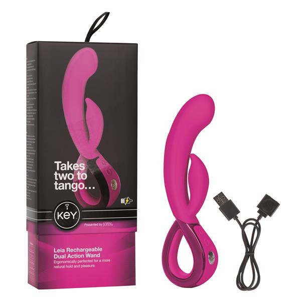 Key by Jopen Leia Designer Dual Motor Massager - Raspberry Pink