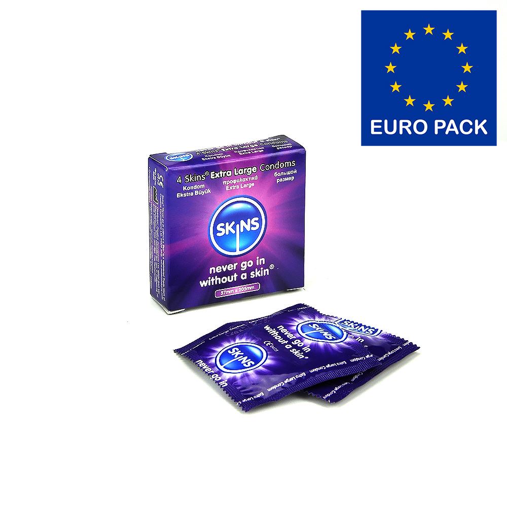 Skins Condoms Extra Large 4 Pack Euro 1
