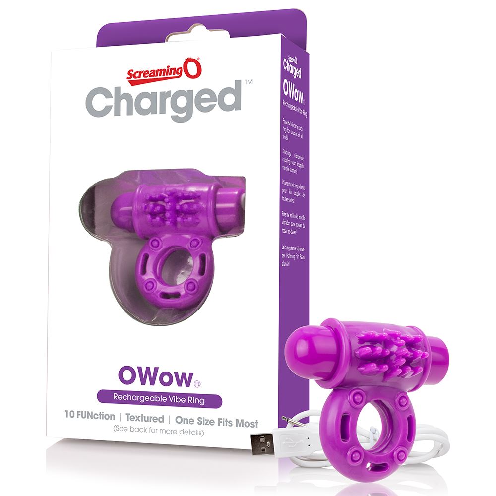 Screaming O Charged OWow Vibrating Cock Ring - Purple