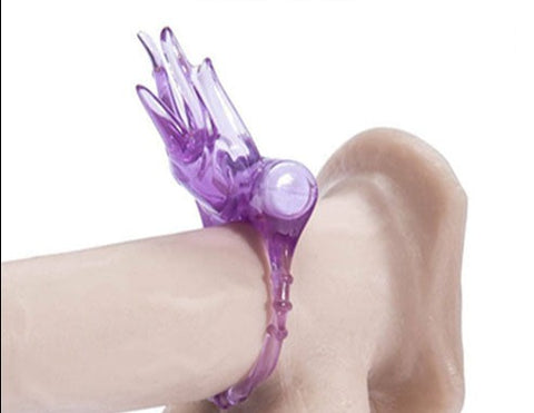 Mens Vibrating Cock Ring Vibrator With Batteries Impotence Delay Aid Stimulator FIRE