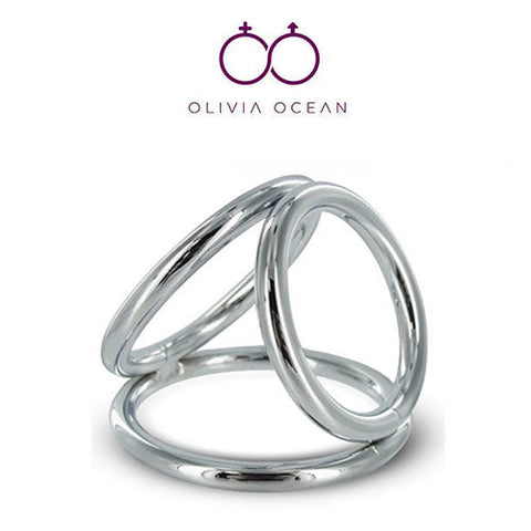 Triple Penis Cock Ring Male Cock and Ball Cage Strong Erection Adult Sex Toy