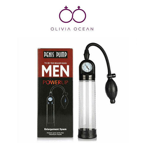 Penis Pump With Power Gauge Suction Vacuum Extender Enlargement For Men