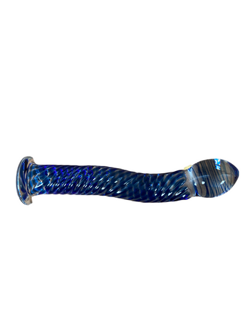 Spiral Glass Dildo (Blue)