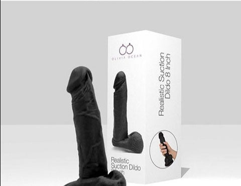 Real Feel 8 Inch Dildo Wonder Suction Cup Dong/Dildo Sex Toy Black