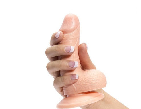 Realistic Dildo with balls - Powerful Suction Cup Adult Sex Toy 5"