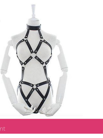 Sexy Leather Body Harness Restraint Fetish Costume Bondage unisex