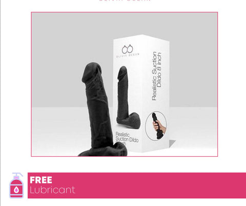 Real Feel 8 Inch Dildo Wonder Suction Cup Dong/Dildo Sex Toy Black