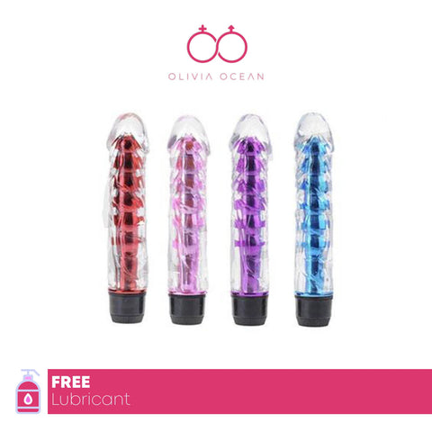 Vibrating Jelly Multi-Speed Vibrator-Dildo Sex Toy 5 inch FREE BATTERIES