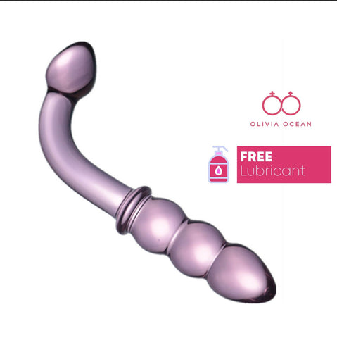 Spectrum Ribbed G-Spot Glass Dildo, Sex Toy, Anal, Vaginal