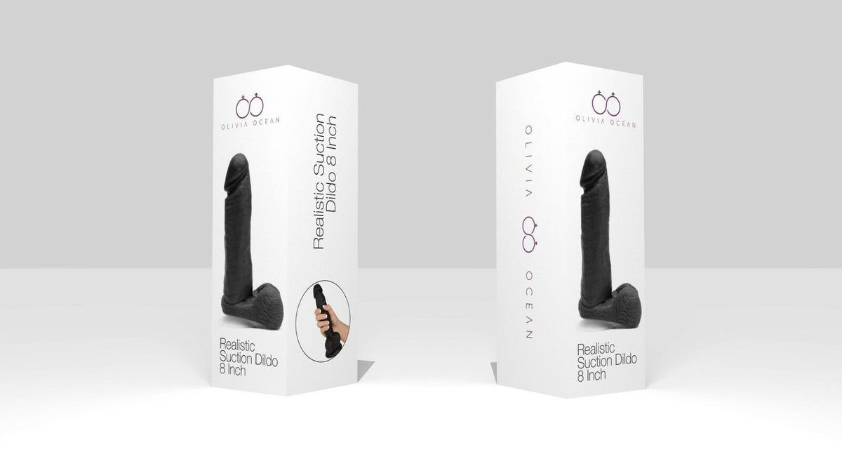 Real Feel 8 Inch Dildo Wonder Suction Cup Dong/Dildo Sex Toy Black