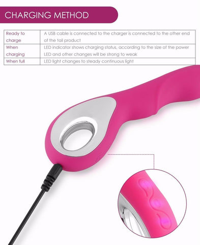 Vibrating Rampant Rabbit Vibrator-Dildo Waterproof Multi Speed