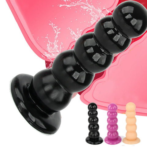 Large Butt Plug Dildo Huge Unisex Anal Dildo Sex Toy Suction Cup Ribbed G-Spot
