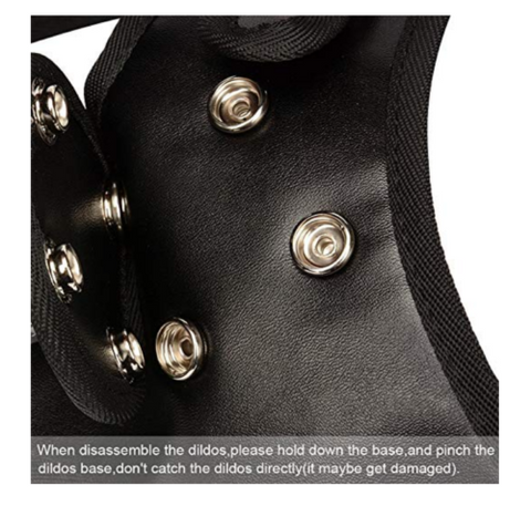 Triple Strap On Three Removable Dildos Black Leather Sex Toy anal plugs sex