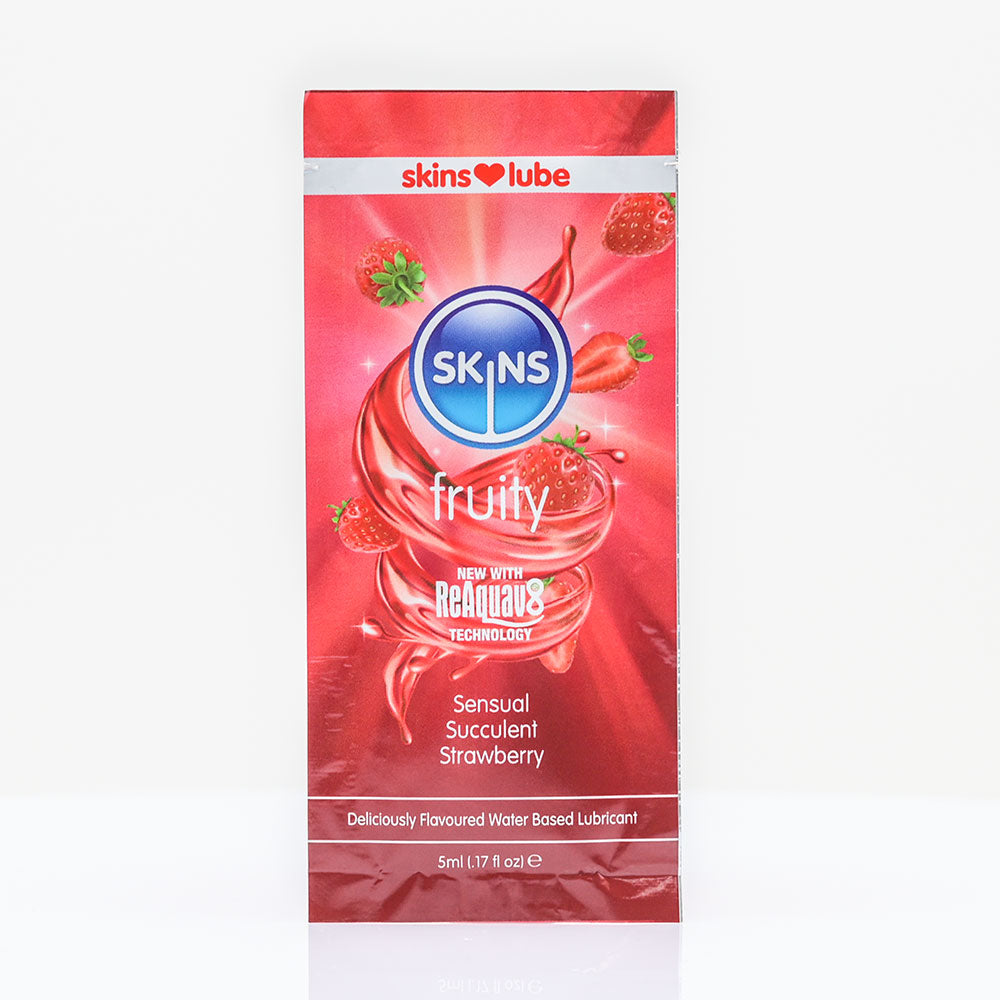 Skins Strawberry Water Based Lubricant - 5ml Foil