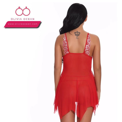 Women Lace Babydoll Lingerie Nightdress Nightie Sleepwear